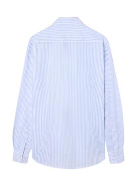 Chemise Silbon Oxford bleue et blanche pour homme