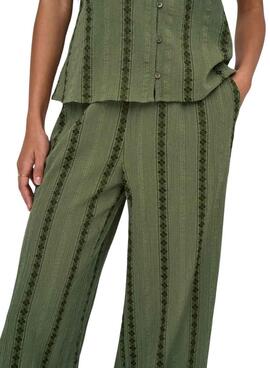 Pantalon Only Liana vert pour femme