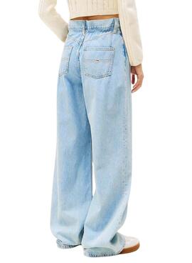 Pantalon en jean Tommy Jeans Paperbag bleu pour femme