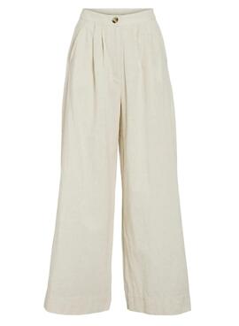 Pantalon Vila Etni beige pour femme