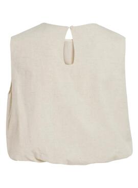 Top Vila Etni beige pour femme