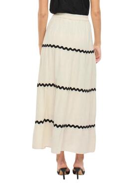 Jupe Vila Manda beige pour femme