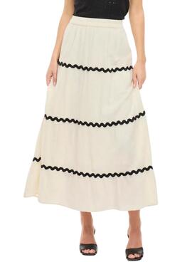 Jupe Vila Manda beige pour femme