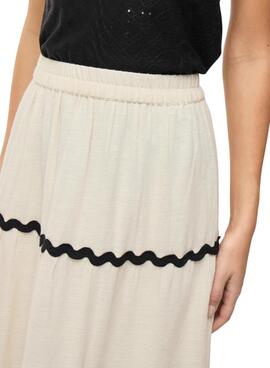 Jupe Vila Manda beige pour femme