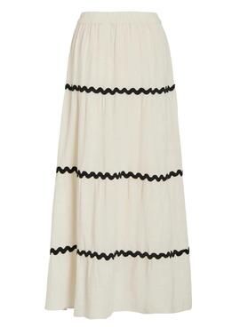 Jupe Vila Manda beige pour femme