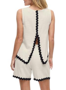 Haut Vila Manda beige pour femme