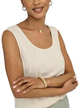   T-shirt Only Freda beige pour femme