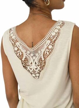   T-shirt Only Freda beige pour femme