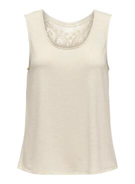   T-shirt Only Freda beige pour femme
