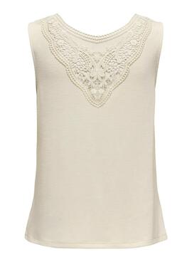   T-shirt Only Freda beige pour femme