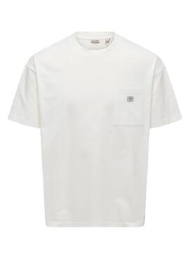 T-shirt Only and Sons King Loose blanc pour homme