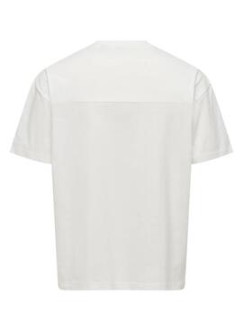 T-shirt Only and Sons King Loose blanc pour homme