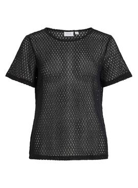T-shirt Vila Mine noir pour femme.