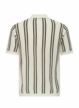 Chemise Only and Sons Gabriel beige à rayures pour homme