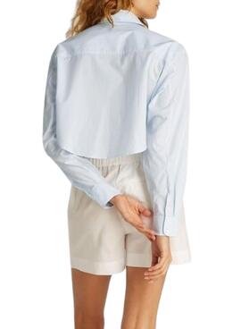 Chemise Calvin Klein Jeans Cropped bleue pour femme