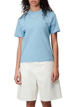 T-shirt Carhartt Script bleue pour femme
