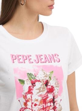 T-shirt Pepe Jeans Ryoko blanc pour femme.