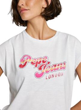 T-shirt Pepe Jeans Roalie blanc pour femme