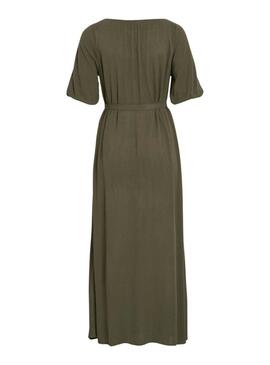 Robe Vila Vipaliva verte pour femme
