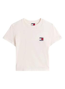 T-shirt Tommy Jeans Flag blanc pour femme