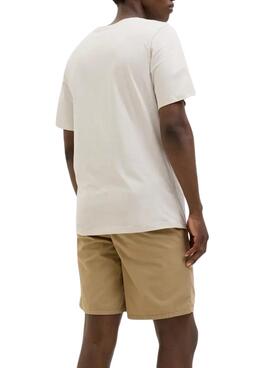 T-shirt Jack and Jones Jaxon beige pour homme