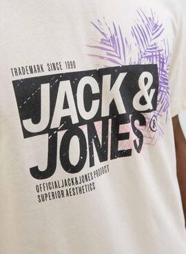 T-shirt Jack and Jones Jaxon beige pour homme