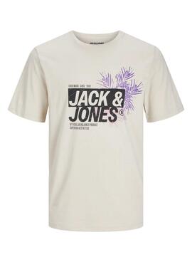 T-shirt Jack and Jones Jaxon beige pour homme