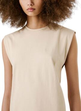 Robe Pepe Jeans Ari beige pour femme