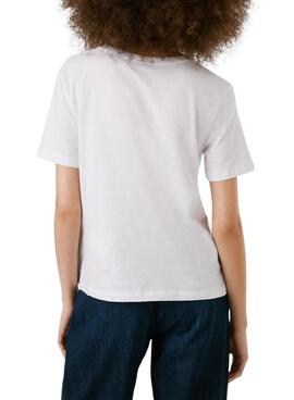 T-shirt Pepe Jeans Angel blanc pour femme.