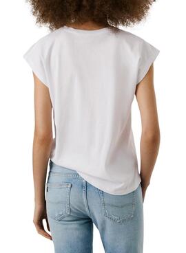 T-shirt Pepe Jeans Aza blanc pour femme