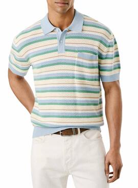 Polo en maille à rayures Pepe Jeans Preston pour homme.