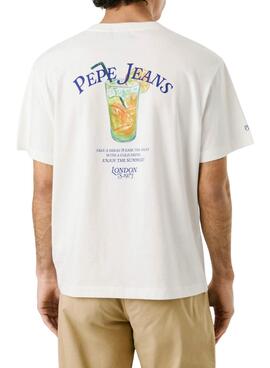 T-shirt Pepe Jeans Tate blanc pour homme