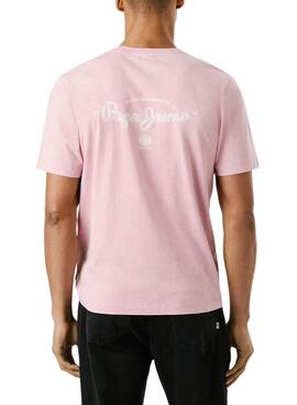 T-shirt Pepe Jeans Terell rose pour homme