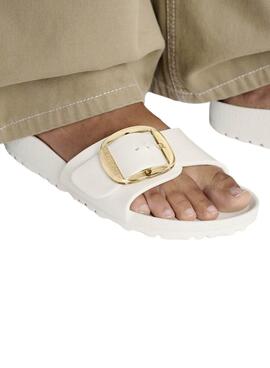 Sandales Birkenstock Madrid Big Buckle blanc pour femme