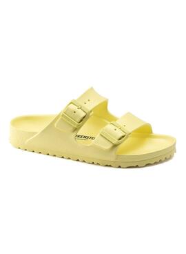 Sandales Birkenstock Arizona Eva Popcorn jaune pour femme.