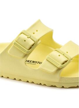 Sandales Birkenstock Arizona Eva Popcorn jaune pour femme.