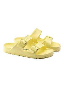 Sandales Birkenstock Arizona Eva Popcorn jaune pour femme.