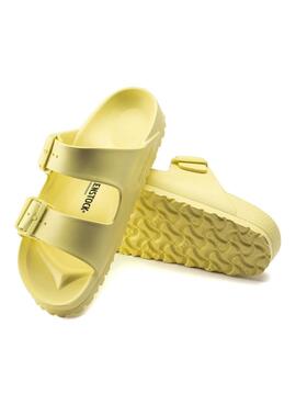 Sandales Birkenstock Arizona Eva Popcorn jaune pour femme.