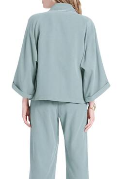 Veste Naf Naf kimono vert pour femme