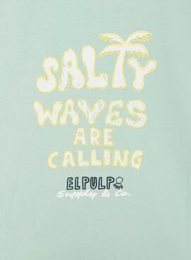 T-shirt Le Poulpe Salty Waves turquoise pour homme