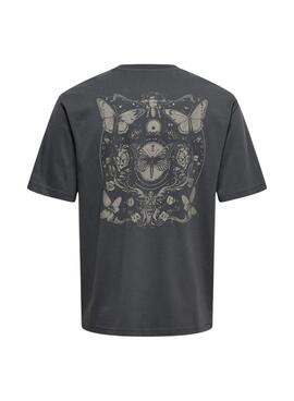 T-shirt Only and Sons Tristan grise pour homme