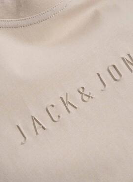 T-shirt Jack and Jones Corecharge beige pour homme