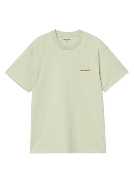 T-shirt Carhartt American Script verde pour homme
