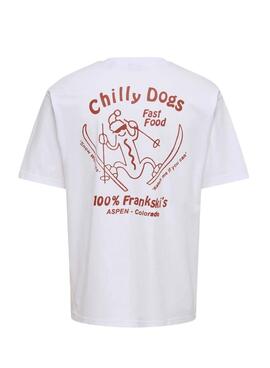 T-shirt Only and Sons Tristan Chilly Dogs blanc pour homme