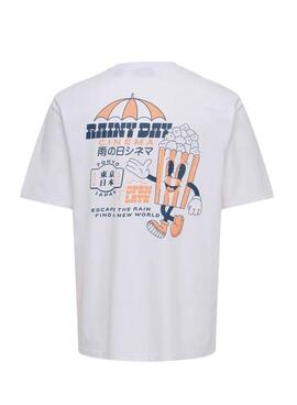 T-shirt Only and Sons Tristan Rainy Day blanc pour homme