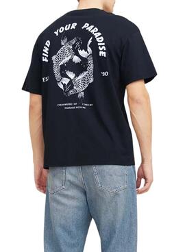 Camiseta Jack and Jones Charge noire pour homme.