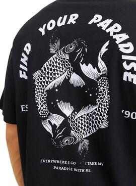 Camiseta Jack and Jones Charge noire pour homme.