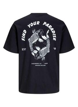 Camiseta Jack and Jones Charge noire pour homme.