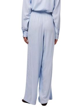 Pantalon Pieces Pia Wide bleu pour femme