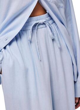 Pantalon Pieces Pia Wide bleu pour femme